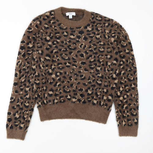 Marks and Spencer Women’s Brown Leopard Print Knit Jumper Size S