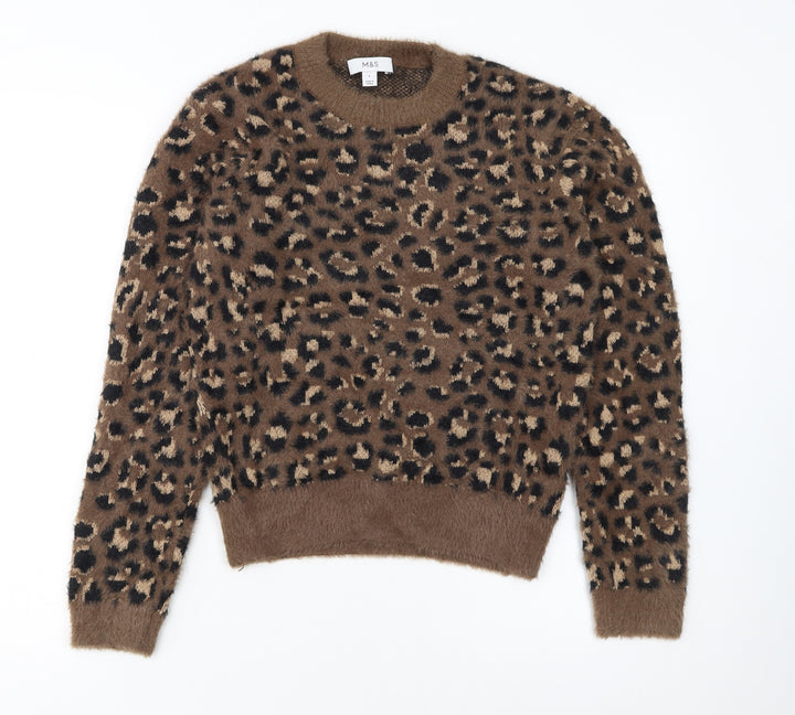Marks and Spencer Women’s Brown Leopard Print Knit Jumper Size S