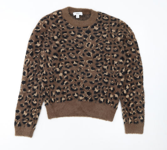 Marks and Spencer Women’s Brown Leopard Print Knit Jumper Size S