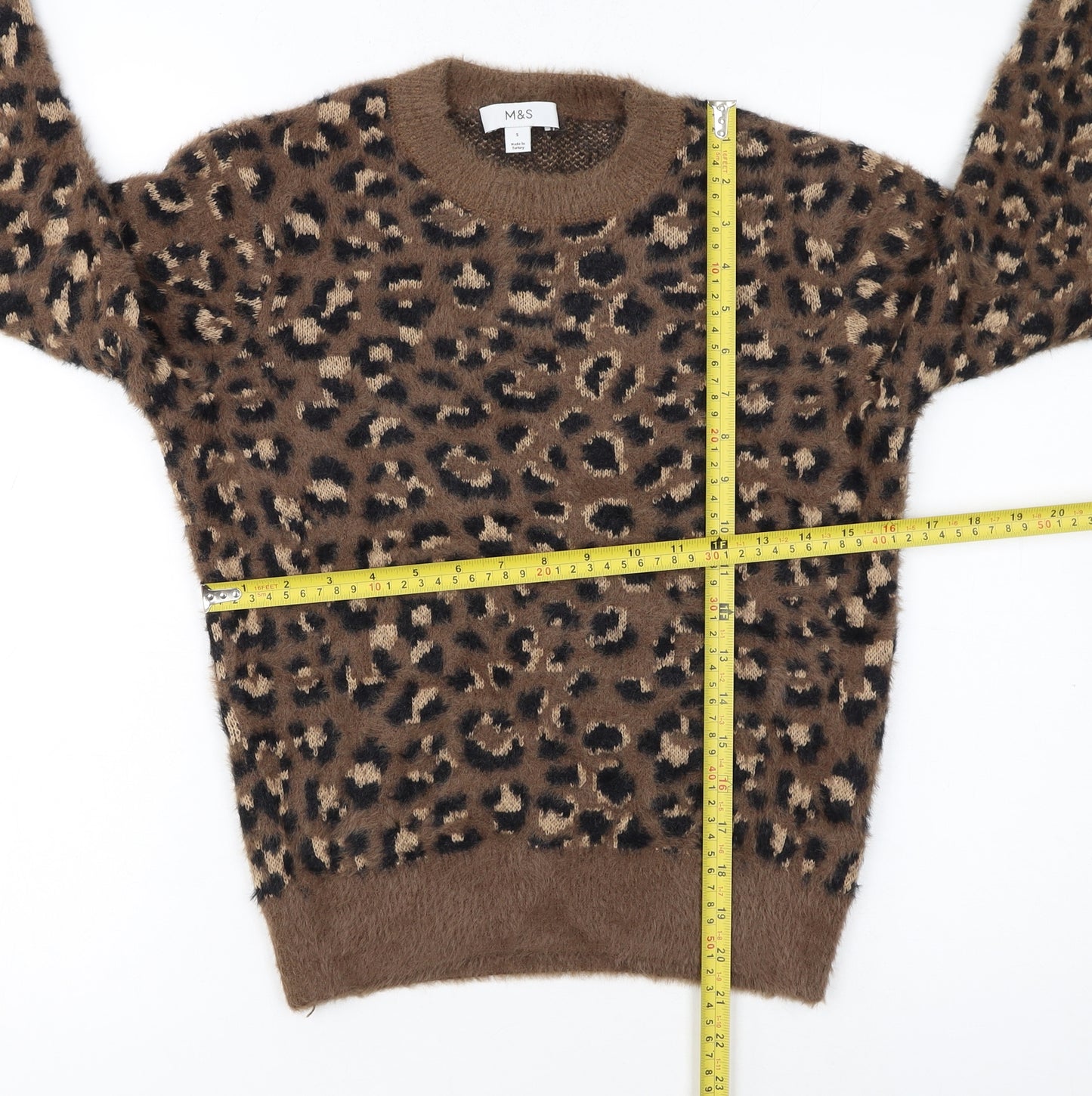 Marks and Spencer Women’s Brown Leopard Print Knit Jumper Size S