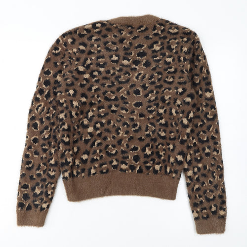 Marks and Spencer Women’s Brown Leopard Print Knit Jumper Size S