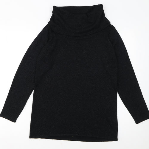 Style by EWM Women's Black Roll Neck Long Sleeve Pullover Jumper Size S