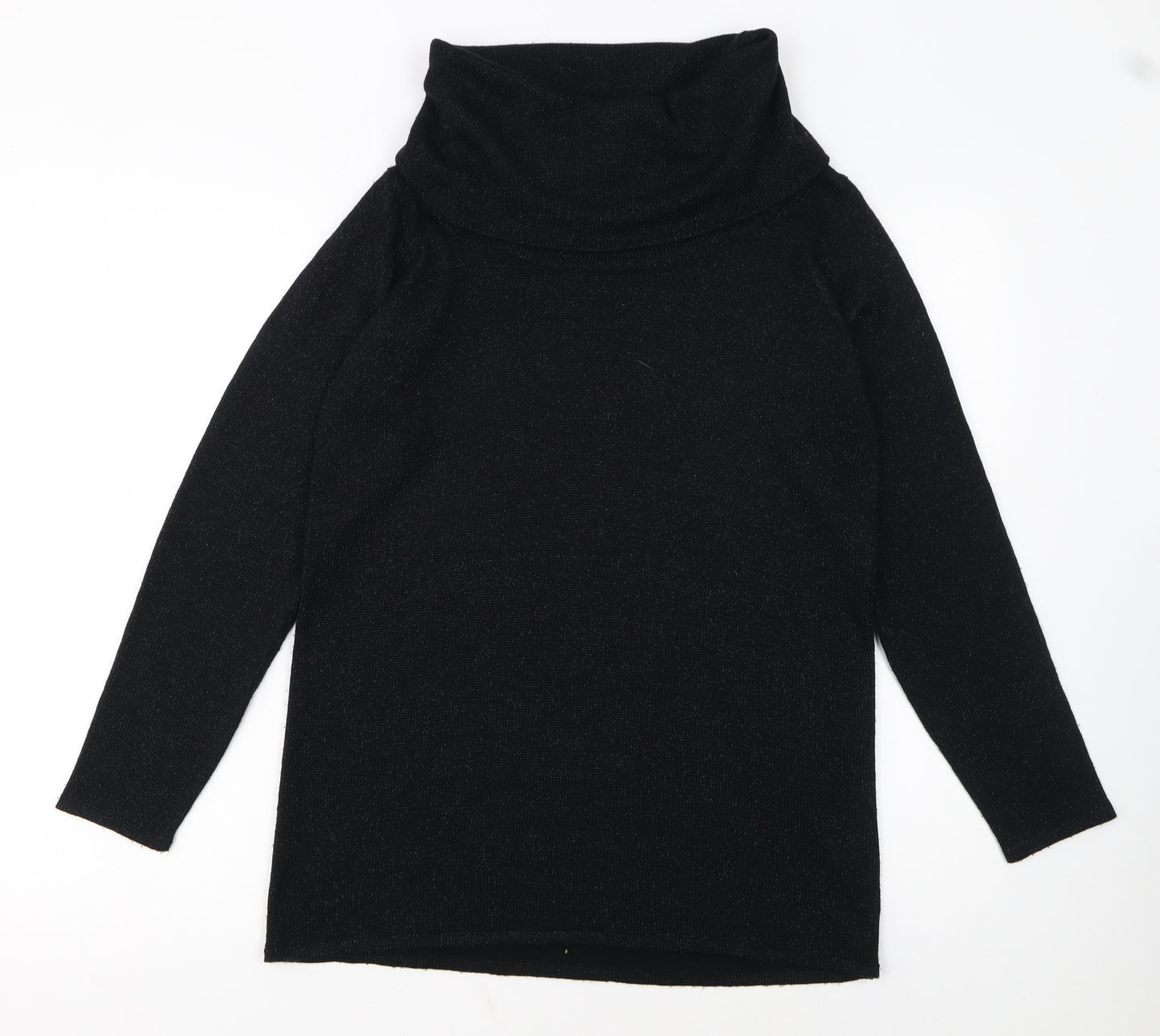 Style by EWM Women's Black Roll Neck Long Sleeve Pullover Jumper Size S