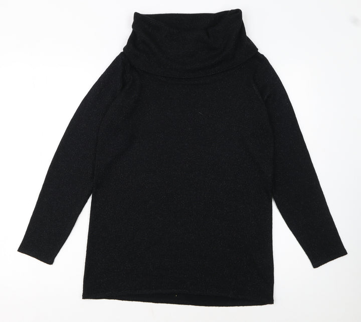Style by EWM Women's Black Roll Neck Long Sleeve Pullover Jumper Size S