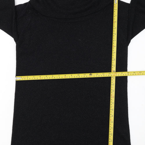 Style by EWM Women's Black Roll Neck Long Sleeve Pullover Jumper Size S
