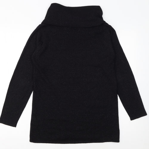 Style by EWM Women's Black Roll Neck Long Sleeve Pullover Jumper Size S