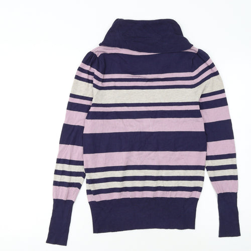 Marks and Spencer Womens Multicoloured Striped Cowl Neck Jumper Size 12