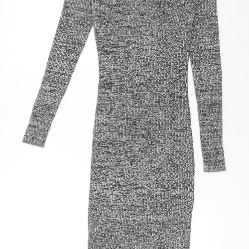 Miss Selfridge Women’s Grey Knit Bodycon Dress Size 8