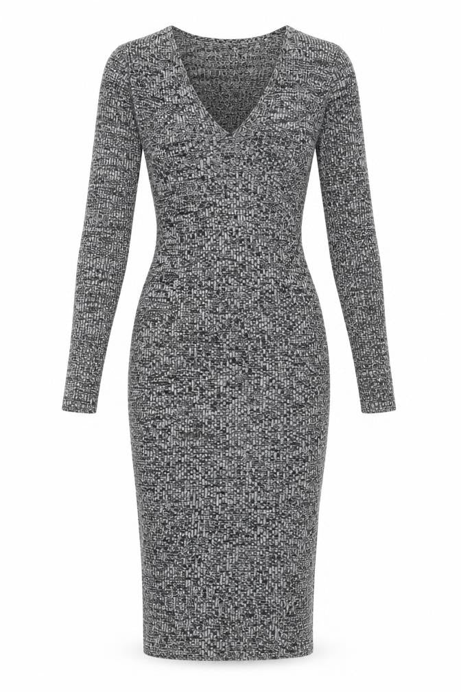 Miss Selfridge Women’s Grey Knit Bodycon Dress Size 8