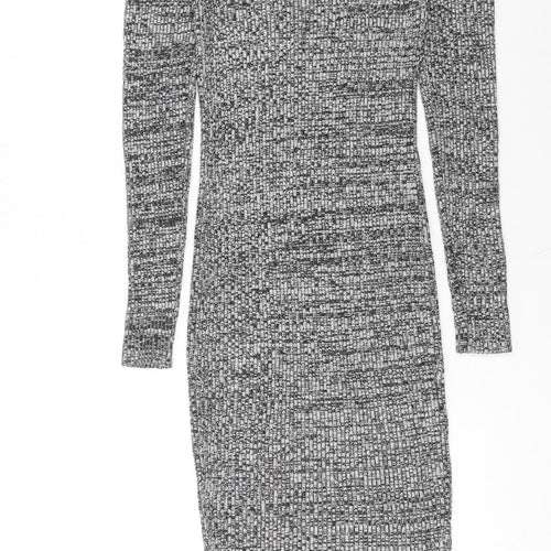 Miss Selfridge Women’s Grey Knit Bodycon Dress Size 8