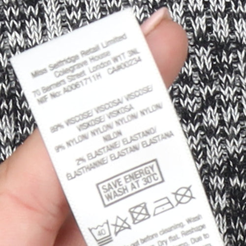 Miss Selfridge Women’s Grey Knit Bodycon Dress Size 8