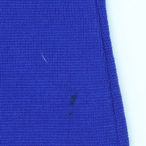 C&D Women’s Blue Wool Cardigan Size 12 V-Neck Geometric Classic Knit