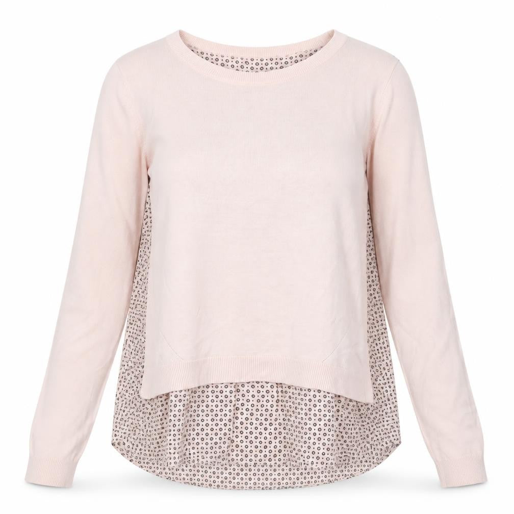 Front view of Next Women's Pink Crew Neck Long Sleeve Layered jumper, size 8