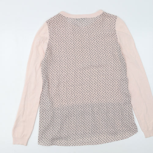 Next Women's Pink Crew Neck Long Sleeve Layered Pullover Jumper Size 8