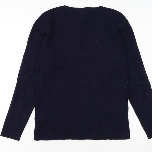 Phase Eight Women’s Blue Viscose Long Sleeve Pullover Jumper UK 12