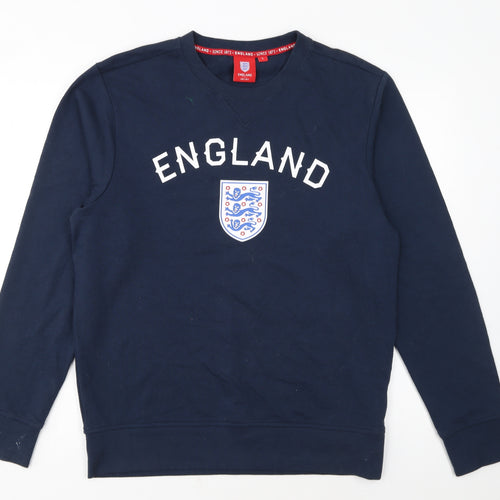 England Men's Blue Crew Neck Pullover Sweatshirt Size L