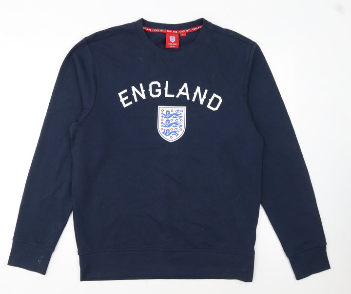 England Men's Blue Crew Neck Pullover Sweatshirt Size L