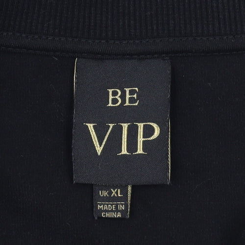 BE VIP Men’s Black XL Track Jacket Cotton Blend Zip Up