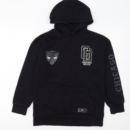 NBA Boys Black Chicago Bulls Pullover Hoodie 11-12 Years Fleece Sweatshirt
