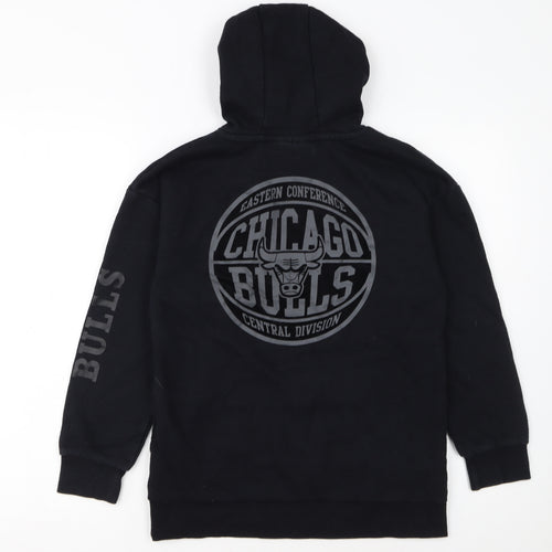 NBA Boys Black Chicago Bulls Pullover Hoodie 11-12 Years Fleece Sweatshirt