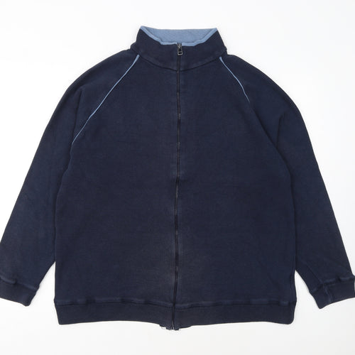 Petroleum Performance Men's Blue Full Zip Knit Jumper M