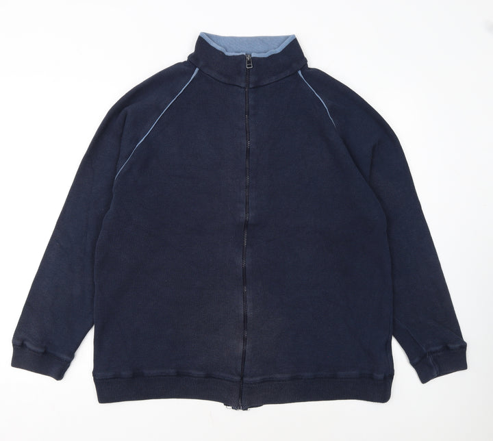 Petroleum Performance Men's Blue Full Zip Knit Jumper M