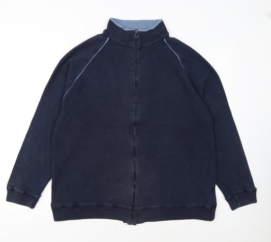 Petroleum Performance Men's Blue Full Zip Knit Jumper M
