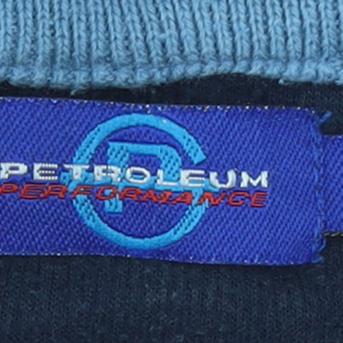 Petroleum Performance Men's Blue Full Zip Knit Jumper M