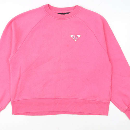 Couture Women's Pink Crew Neck Pullover Sweatshirt UK 8