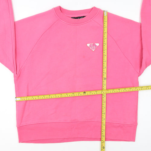 Couture Women's Pink Crew Neck Pullover Sweatshirt UK 8