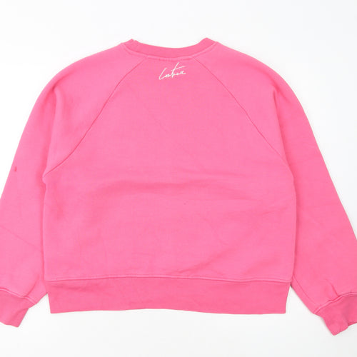 Couture Women's Pink Crew Neck Pullover Sweatshirt UK 8