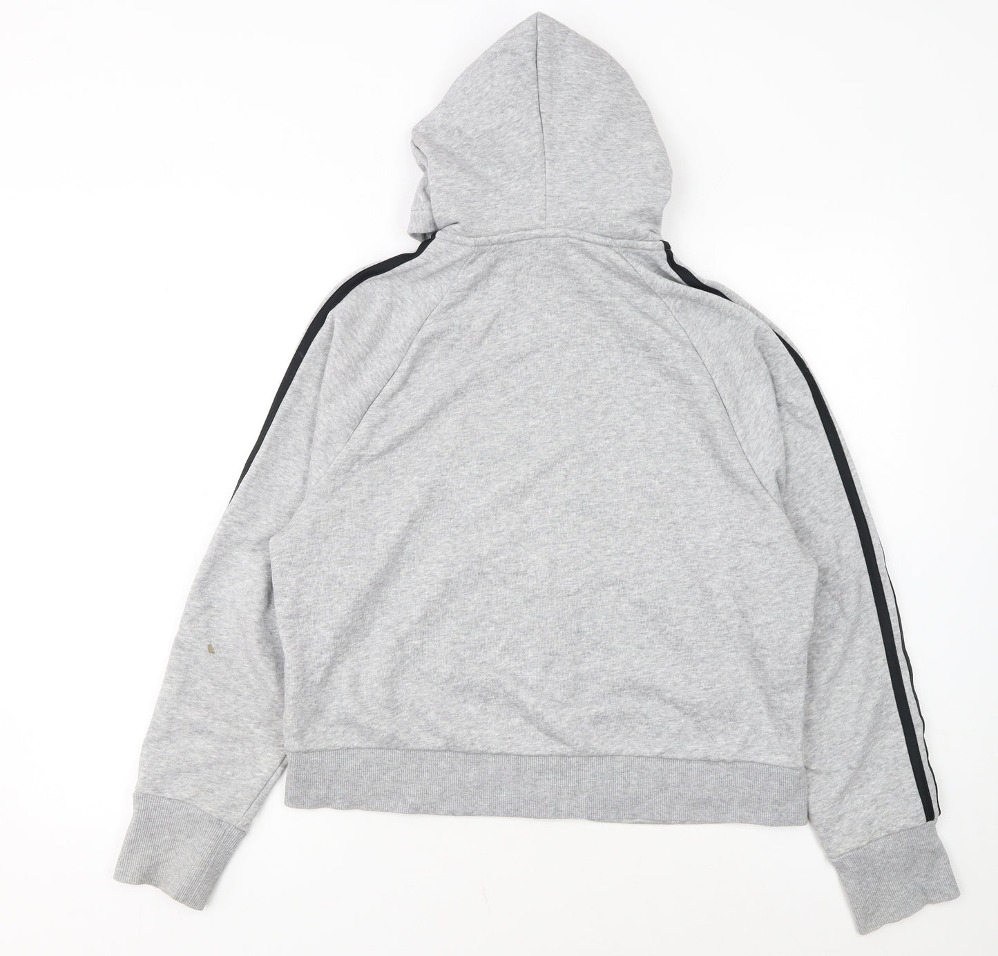 Adidas Womens Grey Full Zip Hoodie M 12-14 Hooded Sweatshirt