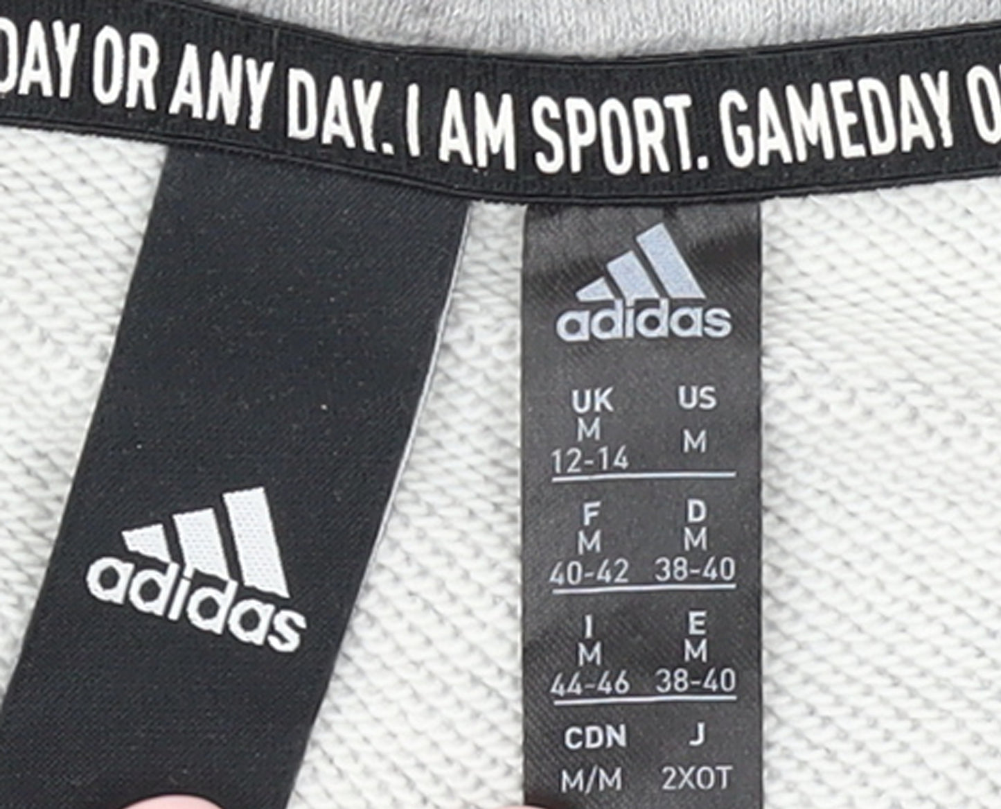 Adidas Womens Grey Full Zip Hoodie M 12-14 Hooded Sweatshirt