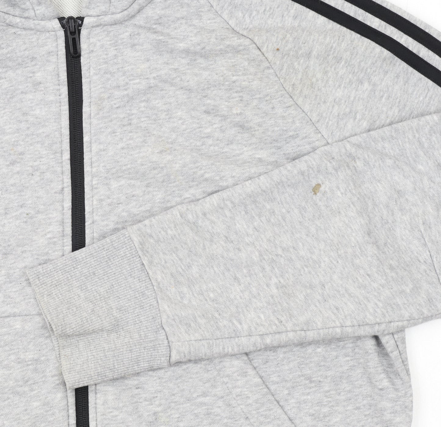 Adidas Womens Grey Full Zip Hoodie M 12-14 Hooded Sweatshirt