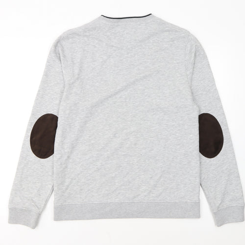 Hackett London Men's Grey Classic Fit Cotton Sweatshirt Medium