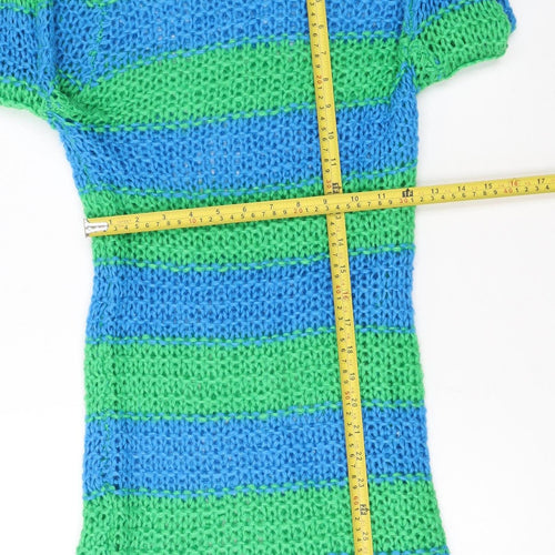Collusion Women’s Blue Green Striped Knit Jumper Dress Size 12
