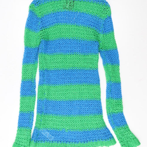 Collusion Women’s Blue Green Striped Knit Jumper Dress Size 12