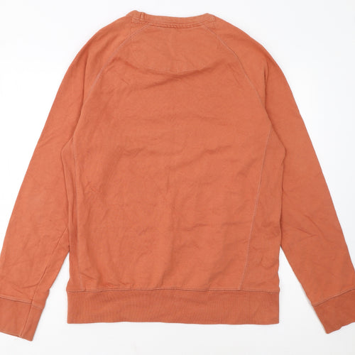 Jack & Jones Men's Orange Crew Neck Pullover Sweatshirt L Graphic Print