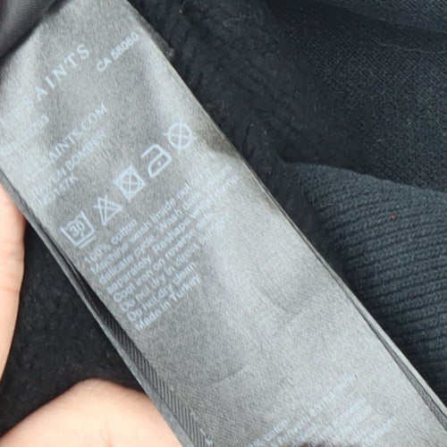 AllSaints Men's Black Full Zip Hoodie Size L Cotton