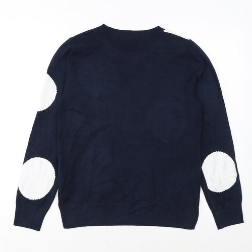 Marks and Spencer Women’s Blue Polka Dot Acrylic Jumper Size 10