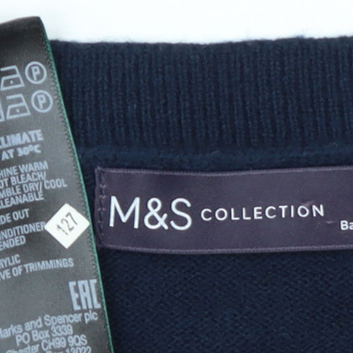 Marks and Spencer Women’s Blue Polka Dot Acrylic Jumper Size 10