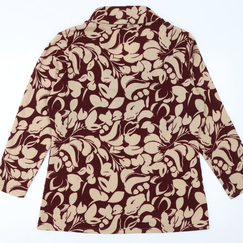 Emreco Women Brown Floral Cowl Neck Pullover Jumper Size 16