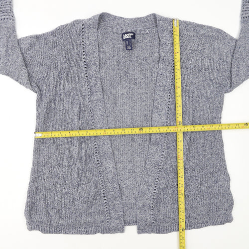 Lands' End Women's Blue Knit Open Cardigan Size M Linen Cotton