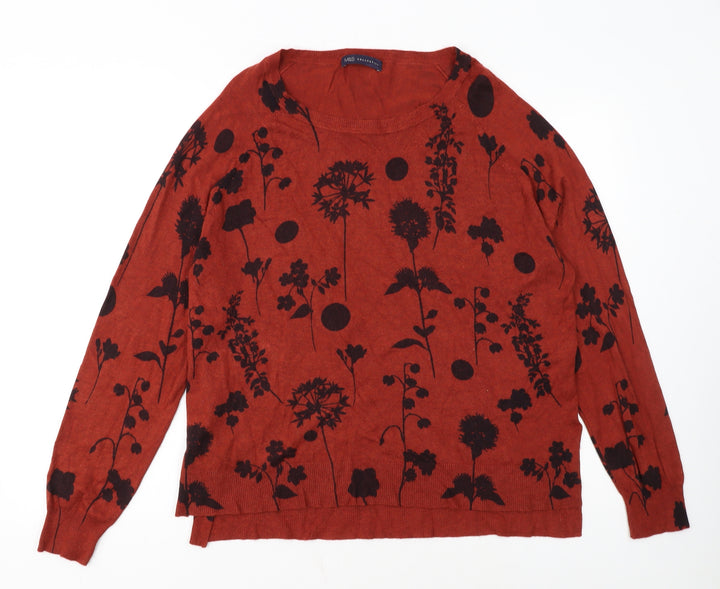 Marks and Spencer Women’s Brown Floral Knit Jumper UK 18