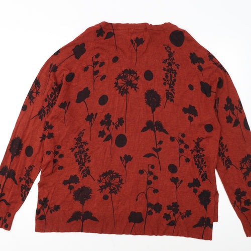 Marks and Spencer Women’s Brown Floral Knit Jumper UK 18