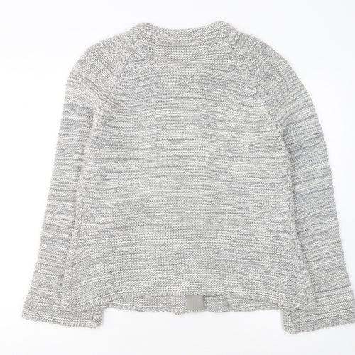 Wallis Women Grey Chunky Knit Button Cardigan M