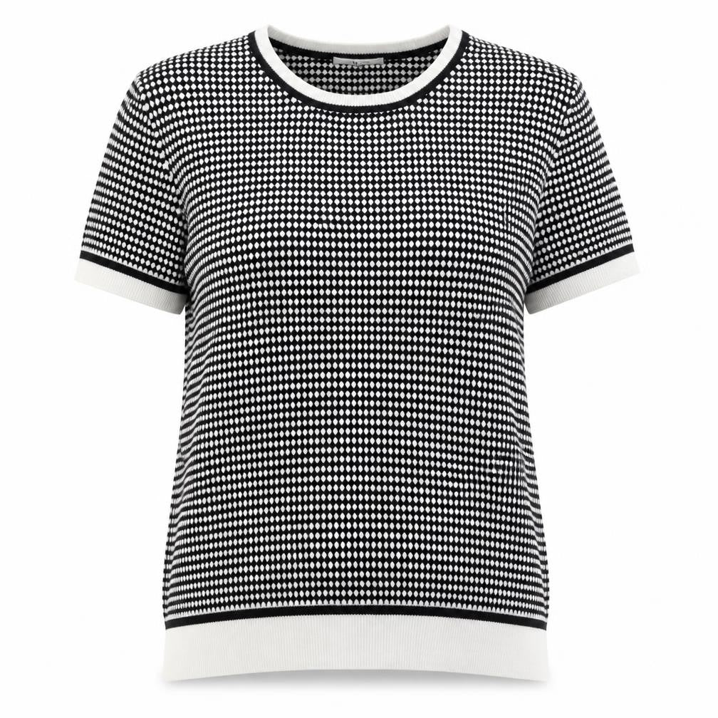 TU Women’s Black White Short Sleeve Jumper Size 22 Knit Classic Style