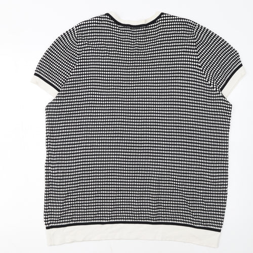 TU Women’s Black White Short Sleeve Jumper Size 22 Knit Classic Style