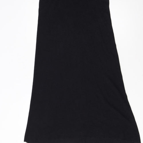 Planet Women’s Black A-Line Knit Midi Skirt Size M Button Front