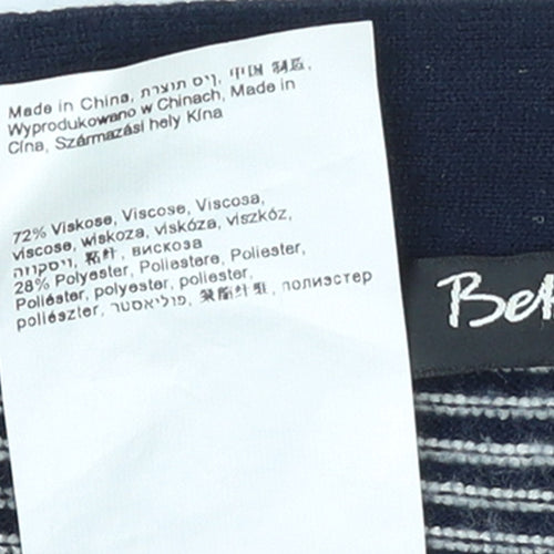 Betty Barclay Women Blue Striped Full Zip V-Neck Knit Jumper Size 12